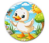 MERCHANDMANIA ALFOMBRILLA REDONDA el patito feo cuento niños infantil dibujos mousepad raton