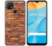 Tumundosmartphone Funda Gel Tpu para Oppo A15 diseño Ladrillo 04 Dibujos