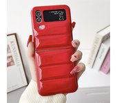 for Samsung ZFlip5 Luxury Down Jacket Glossy Case for Samsung Galaxy Z Flip 5 4 3 flip4 Solid Color Plating Soft Silicone Cover
