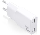 Cargador de pared gan aisens asch-30w2p048-w/ 2xusb tipo-c/ 30w/ blanco