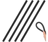Paquete de 4 fundas para rejilla de horno, protectores de seguridad para bordes de tostadora, protección total contra quemaduras y cicatrices (negro)
