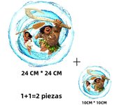 2PCS Disney Moana Princess Cartoon Hot Stamping Hot Melt Adhesive Transfer Paste Clothing Sticker DIY T-shirt Hot Stamping Patch