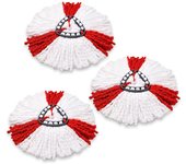 Cabezales de fregona compatibles con Vileda 2 en 1 Turbo Mop cabezal de repuesto de microfibra (rojo, paquete de 3)