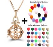 Mexico Chime Angel Wings Music Ball Caller Locket Necklace Vintage Pregnancy Necklace Aroma Essential Oil Diffuser Women Jewelry