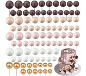 110pcs Mini Balloon Cake Topper Decoration Balls DIY Cake Insert Topper Baking Decor for Anniversary Graduation Birthday