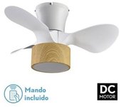FABRILAMP Ventilador de Techo DC Kos Blanco Haya 24W 3 Aspas