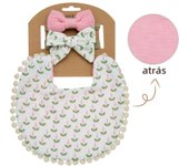 Set De 3 Pañuelos Para Bebe Con Babero Y Diadema De Encaje Doble Cara Toalla De Saliva Para Comer Y Llorar Para Niños Y Niños Estilo Japonés Y Coreano