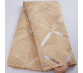 French Gold Organza Brocade Lace Fabric 2023 High Quality African Nigerian Jacquard Tulle Lace Fabrics 5 Yards For Dresses S2885