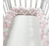 Almohadilla De Protección Para Cuna 200CM Para Bebé Niño Decoración De Habitación De Cuna Algodón Sólido Tres Piezas