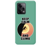 Funda Silicona Líquida Verde para Xiaomi Redmi Note 12 Pro 5G diseño Mujer Escalada Dibujos
