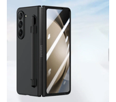 For Samsung Z Fold 6 Case With S Pen Holder and Pen Pure Color Slim Matte PC Built-in Screen Protector Cover for Galaxy Z Fold 5