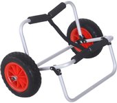 Carro para canoas Carro para Kayak Carro para Surf Plegable con cinturón Ruedas Acolchado Aluminio Plata hasta 90 kg L70 x A40 x A42 cm