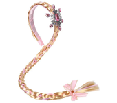 Little Girls Headband Elsa Wig Braid Rhinestones Cosplay Weaving Braid Rapunzel Jasmine Princess Party HairHoop Hair Accesorries
