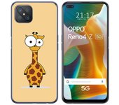 Tumundosmartphone Funda Gel Tpu para Oppo Reno 4Z 5G diseño Jirafa Dibujos