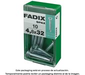 CAJA S 10 unid. TORNILLO ROSCA CHAPA CP AUTOT. CINC 4,8x32mm FADIX