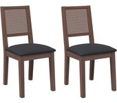 VidaXL Pack de 2 sillas de comedor Sherry asiento acolchado gris/natural