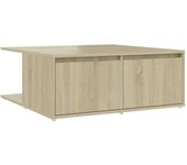 vidaXL Mesa de centro madera contrachapada 80x80x31 cm Blanco, Negro, Gris Mesita de Salón o Comedor o Auxiliar Mesa de Café Meuble Salón