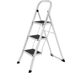 Escalera plegable de 3 peldaños robusta con apoyabrazos, altura de trabajo 260 cm, capacidad de carga 150 kg