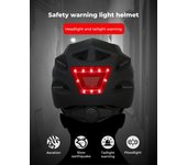 Casco de Ciclismo con Luz Anvergencia Roja + Luz Frontal Blanca. Forro Desmontable, 20 Respiraderos y Cable USB Carga