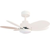 Ventilador de techo Rainbow S Sulion 6 aspas reversibles blanco/natural Ø75 cm