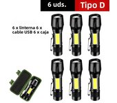 Mini Portable  Flashlight LED+COB Fishing Torch Zoomable Focus Light Rechargeable Tactical Lamp Camping Hiking Emergency Lantern