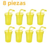 Neon Sipper Cups - Colorful, Spill-Proof Cups with Lids and Straws - Ideal for School Events, Themed Parties, and Birthday Party