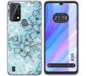 Funda Silicona Transparente para Blackview A50 diseño Flores 03 Dibujos