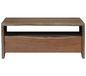 vidaXL Mesa de centro borde vivo madera maciza acacia gris 90x50x40 cm Mesita de Salón o Comedor o Auxiliar Mesa de Café Meuble Salón