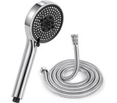Alcachofa de la ducha con manguera 2M, Alcachofa ducha grande (120 mm de diámetro), alta presion con 5 tipos de modos(Con manguera de 2M)