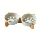 pet Cat Bowl, Dog Bowl, Slow Food Bowl, Ceramic Medium sized Dog and Puppy Dog Anti Choking and Anti Overturning Bowl