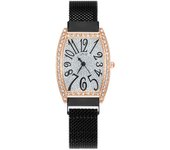 Diamantes Números Tonneau Correa de chupete Reloj de señora Reloj de señora