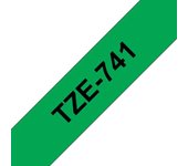 Compatible brother tze741 / tz741 cinta laminada de etiquetas - texto negro sobre fondo verde - ancho 18mm x 8 metros