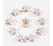 10 piezas de mini pinzas para el cabello con perlas, mini pinzas con flores y perlas