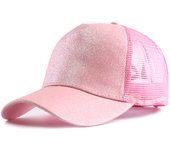 2023 New Summer Glitter High Ponytail Baseball Cap Female Snapback Hat Casual Black White Pink Mesh Trucker Caps for Women Gorra
