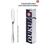 Mr.Spoon Serie Liso,Pala de pescado y Tenedor pescado,12, 24, 48 o 120 piezas,Acero inoxidable 18/0,Económico y funcional,Pala pescado largo 210mm,Tenedor pescado 195mm,Mango monobloque,Apto para lavavajillas,Empaque ecológico,Para casa,hotel,restaurante