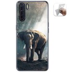 Tumundosmartphone Funda Gel Tpu para Oppo A91 diseño Elefante Dibujos