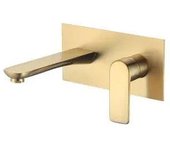 VALAZ Sil Grifo de lavabo monomando empotrado ovalado de latón de 11x20 cm en color dorado cepillado