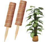 Soporte de apoyo para plantas trepadoras, 2 piezas de postes de coco Totem Plant Support Pole, palillo de musgo de Coco para plantas trepadoras Vines Lianas,
