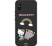 Funda original compatible con Xiaomi Redmi 9A Negro con un diseño de Hello Kitty girl power