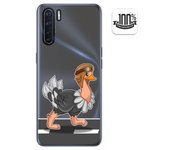 Tumundosmartphone Funda Gel Transparente para Oppo A91 diseño Avestruz Dibujos