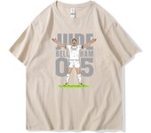 Bellingham Celebrates Action LOGO Short Sleeve T-shirt for Real Madrid Fans Commemorating The Summer Crewneck England Team