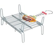 Algon - Parrilla Barbacoa 25x30cm Doble Zincada - Resistente y Duradera, Fácil de Limpiar y Mantener, Versátil para Uso en Exteriores, Portátil y Compacta