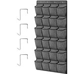 24 Pockets Over the Door Shoe Rack Wall Mounted Hanging Shoe Organizer Fabric Holder Bag Closet Hanger
