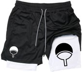 Graphic Print 2 in 1 Shorts for Men Summer Athletic Quick Dry Shorts with Phone Pocket Gym Workout Running Training Shorts
