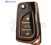 jingyuqin TPU 2/3Buttons Auto Key Shell Case Cover For Toyota Auris Corolla Avensis Verso Yaris Aygo Scion TC IM Car Accessories