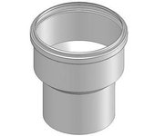 Reducción inox 316 con junta simple pared. M Ø100 - H Ø80. Pellets Dinak
