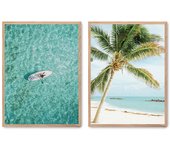 Set de 2 cuadros calidad premium con marco de madera - 30x40 cm o 50x70 cm - POSTER LAB