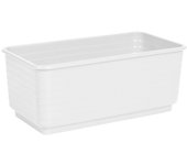 Jardinera rectangular blanca de plástico 10 x 24,7 x 13 cm, maceta, macetero, recipiente para plantas y flores, uso interior o exterior, balcón, terraza, hogar