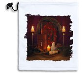 MERCHANDMANIA BRAGA GORRO POLAR AJUSTABLE Vela Iluminado Luz Altar Pagano Wicca Magia poliester invierno personalizada brujas vampiros magos