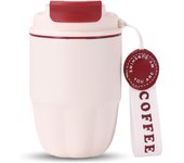 Termo Cafe,Vaso Termico 320ml,Mini Taza de Café Aislada,Revestimiento de Acero Inoxidable + Pico Doble Para Beber,Prueba de Fugas